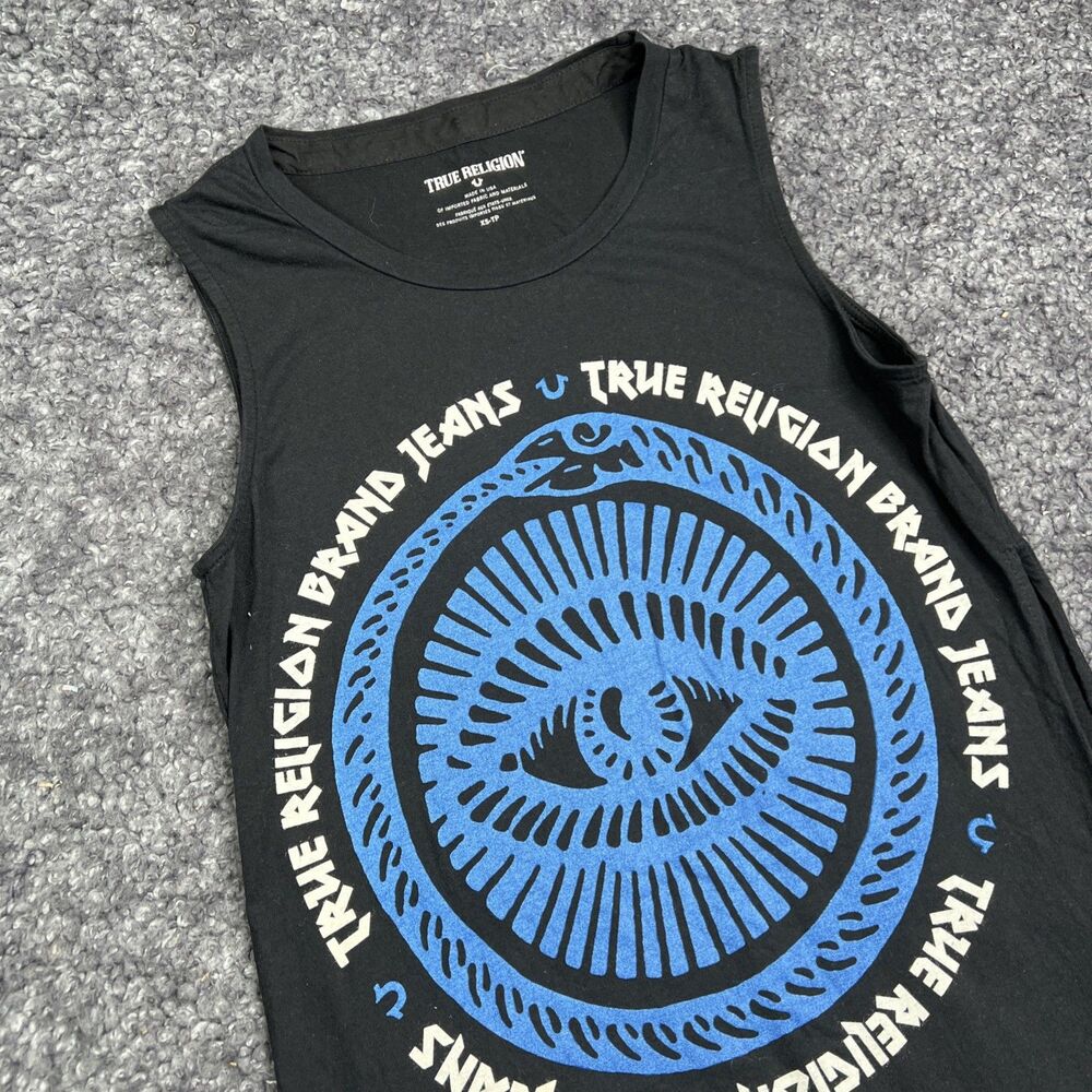 TRUE RELIGION Long Tank Top Womens XS Black EUC